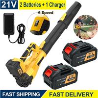 Cordless Air Leaf Blower Electric Garden Snow Dust Cleaner 6 Speed w/ 2 Battery