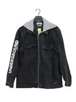 Pull&Bear Women's Jacket M Black Cotton with Viscose Overcoat