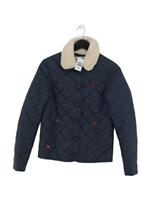 Jack Wills Women's Coat UK 8 Blue Nylon with Cotton, Polyester, Acrylic Quilted