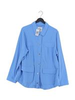 Isaac Mizrahi Women's Jacket XL Blue Cotton with Spandex Bomber Jacket