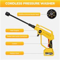 Cordless Car High Pressure Washer Jet Water Wash Cleaner Gun +2 Battery Used
