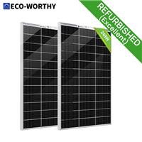 【98% New】Bifacial 240W 12V Solar Panel 2PCS 120W Motorhome Camper Caravan Van