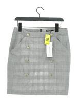 Karen Millen Women's Mini Skirt UK 12 Grey Polyester with Viscose, Elastane Mini