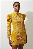 Karen Millen Mini Dress UK10 in Yellow RRP &pound;259