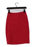 Karen Millen Women's Mini Skirt UK 6 Red 100% Linen Short Mini