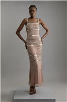 Karen Millen Maxi Dress UK10 in Tan RRP &pound;439