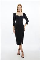 Karen Millen Bodycon Maxi Dress UK14 in Black RRP &pound;259