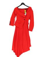 Karen Millen Wrap Midi Dress UK4 in Red RRP &pound;269