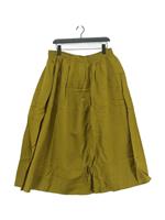 Karen Millen Women's Midi Skirt UK 16 Green Linen with Viscose, Cotton A-Line