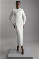 Karen Millen Bodycon Midi Dress M in White RRP &pound;229