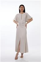 Karen Millen A-Line Midi Dress UK12 in Silver RRP &pound;219