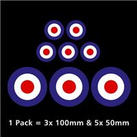 RAF MOD Roundel Target Stickers - Van, Car, Scooter, Vespa, Royal Air Force