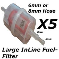 5 x Large Inline Fuel Filter HGV Forklift Plant Diesel Bio Commercial Veg oil