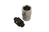 SQUARE OIL DRAIN PLUG SOCKET 8 + 10mm & 17MM SOCKET FITS SOME RENAULT PEUGEOT