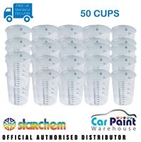 50 x Starchem Paint Mixing Cups 600ml Plastic PC600 Graduated With Ratios 600cc