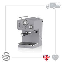 Swan Retro Pump Espresso Coffee Machine 15 Bar Pressure 1.2L Milk Frother 1100W