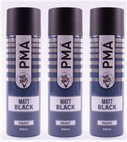 3 x PMA MATT BLACK PAINT SPRAY AEROSOL 500ml HIGH COVERAGE MATT BLACK