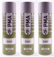 3x PMA Professional Zinc Primer 500ml Spray Paint High Coverage