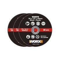 WORX WA6076.3 X3 Pack of 76mm Metal Cutting Blades for WX801 Chopper Metal Cut
