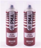 2x PMA Gloss Clear Lacquer 500ML Spray Paint GLOSS HIGH COVERAGE CLEAR LACQUER