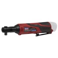 Sealey Cordless Ratchet Wrench Body Only 3/8" Drive 12V Heavy Duty LED Indicator