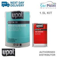 U-POL S20610 2k Direct HS Gloss Black Paint + S2030 Fast Hardener 1.5L KIT UPOL
