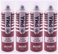 4x AUTOTEK Clear Lacquer 500ML Spray Paint GLOSS HIGH COVERAGE CLEAR LACQUER