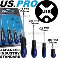US PRO TOOLS 4pc Japanese Industry Standard Screwdriver Set JIS PH1,PH2,PH3 1616
