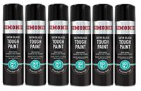6 x Simoniz Large Tough Satin Black Aerosol Car Auto Spray Paint 500ml SIMVHT51D