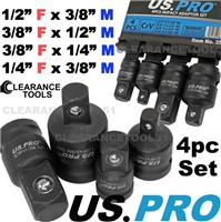 US PRO 4PC IMPACT SOCKET ADAPTOR SET STEP UP STEP DOWN REDUCERS CONVERTER 3504