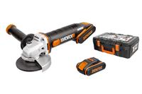 WORX Powershare Cordless Angle Grinder 20V 115mm x2 2.0Ah Battery WX800