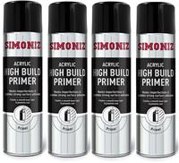 4x Simoniz High Build Primer Spray Putty Filler Aerosol Paint 500ml SIMB90D