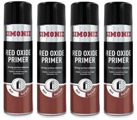4x Simoniz Red Oxide Primer Acrylic Aerosol Auto Car Spray Paint 500ml SIMP13D