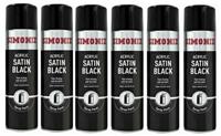 6 x Simoniz Large Satin Black Acrylic Aerosol Car Spray Paint 500ml SIMP16D