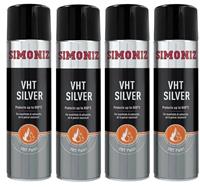 4x SIMONIZ VHT SILVER PAINT VERY HIGH TEMPERATURE CAR SPRAY AEROSOL 500ML