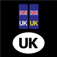 UK Number Plate & Car Sticker Twin Pack - EU, Union Jack, Car, Van, Lorry, Vinyl