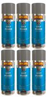 6 x HYCOTE GREY PRIMER SPRAY PAINT AEROSOL CAR MULTI-PURPOSE PREPARATION 400ML
