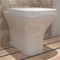 Back To Wall Toilet Pan With Soft Close Seat Bathroom Cloakroom Modern BTW WC