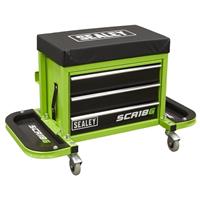 Sealey Mechanic's Utility Seat & Toolbox Hi-Vis Green SCR18G