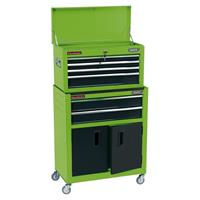 Draper Combined Roller Cabinet and Tool Chest, 6 Drawer, 24, Green 19566