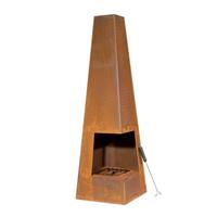 Dellonda Chiminea Wood Burner Heater for Outdoors W45cm x H150cm Corten Steel