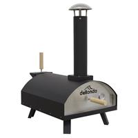 Dellonda Portable Wood-Fired 14" Pizza Oven and Smoking Oven Stainless Steel