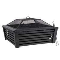Dellonda 35 Square Outdoor Fire Pit Black