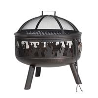 Dellonda Deluxe Firepit Fireplace Outdoor Patio Heater Cooking Grill & Poker
