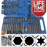 Torx Hex Star Spline BIT Socket Set 3/8 & 1/2dr Long & Short Reach Allen Keys