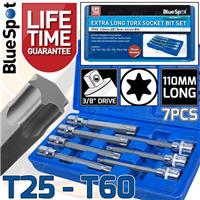 Extra Long Star Torx Bit Socket Set 3/8 Drive 7PCS T25 - T60 TX Bit Sockets