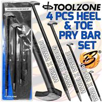 Heel Toe Pry Bar Set 4pcs Podgers Pry Toe Bar 150mm 300mm 400mm 500mm HEAVY DUTY