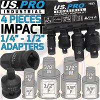 US PRO INDUSTRIAL IMPACT Socket Adaptors Step Up/Step Down Adapters Reducers 4pc