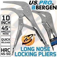 US PRO Locking Pliers 10" 45 Long Nose Locking Mole Grip Pliers Adjustable Grip