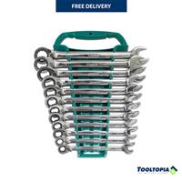 SATA 12pc Reversible Metric Ratchet Spanner Set Chrome Vanadium ST08044